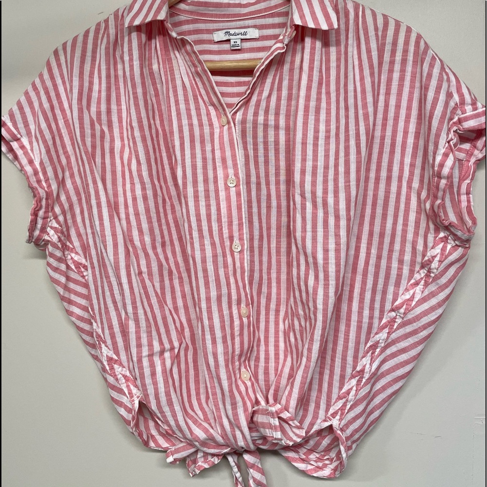 Madewell candy cane stripped buttoned shirt